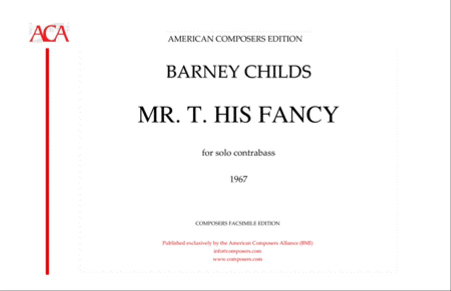 [Childs] Mr. T. His Fancy Double Bass scores gallery preview page 1