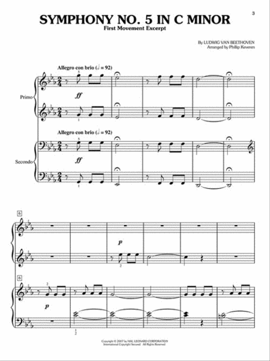 Classical Theme Duets 1 Piano, 4-Hands scores gallery preview page 2