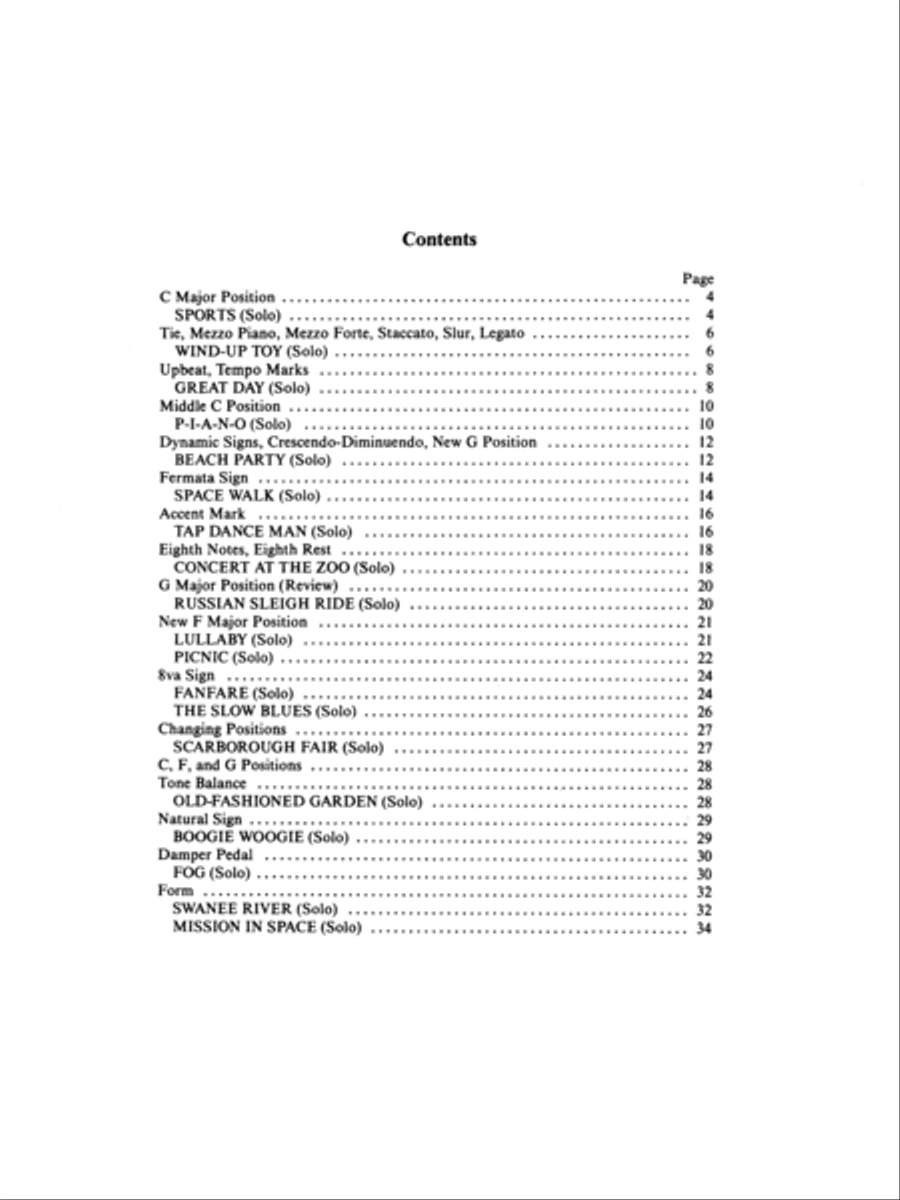 David Carr Glover Method for Piano Performance Piano Method scores gallery preview page 3