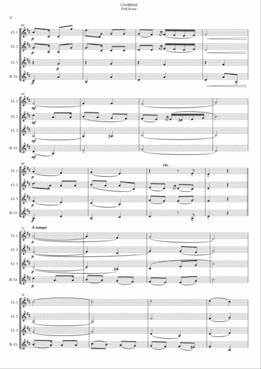 CZARDAS - V. MONTI CZARDAS - V. MONTI Woodwind Quartet scores gallery preview page 6