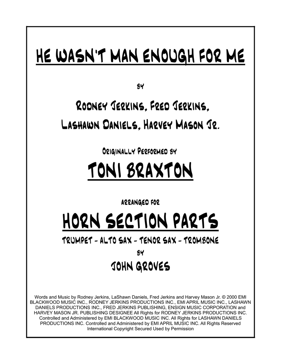 He Wasn't Man Enough For Me Small Ensemble scores gallery preview page 1