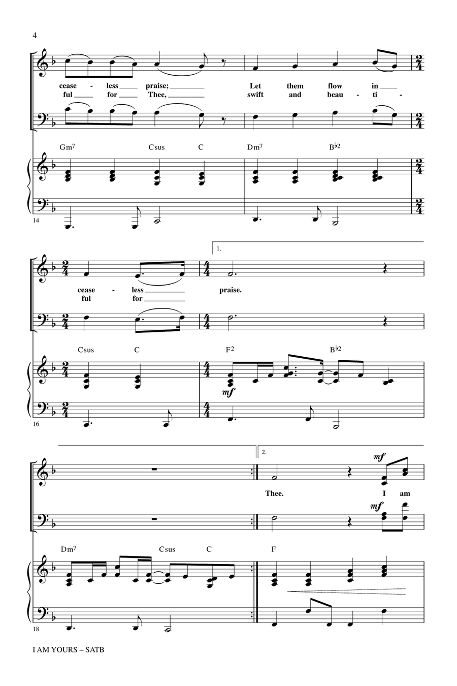 I Am Yours (With Take My Life And Let It Be) 4-Part scores gallery preview page 3