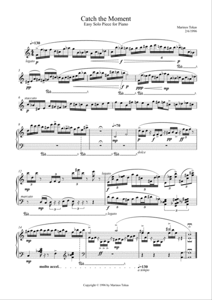 Catch The Moment Piano Solo scores gallery preview page 1