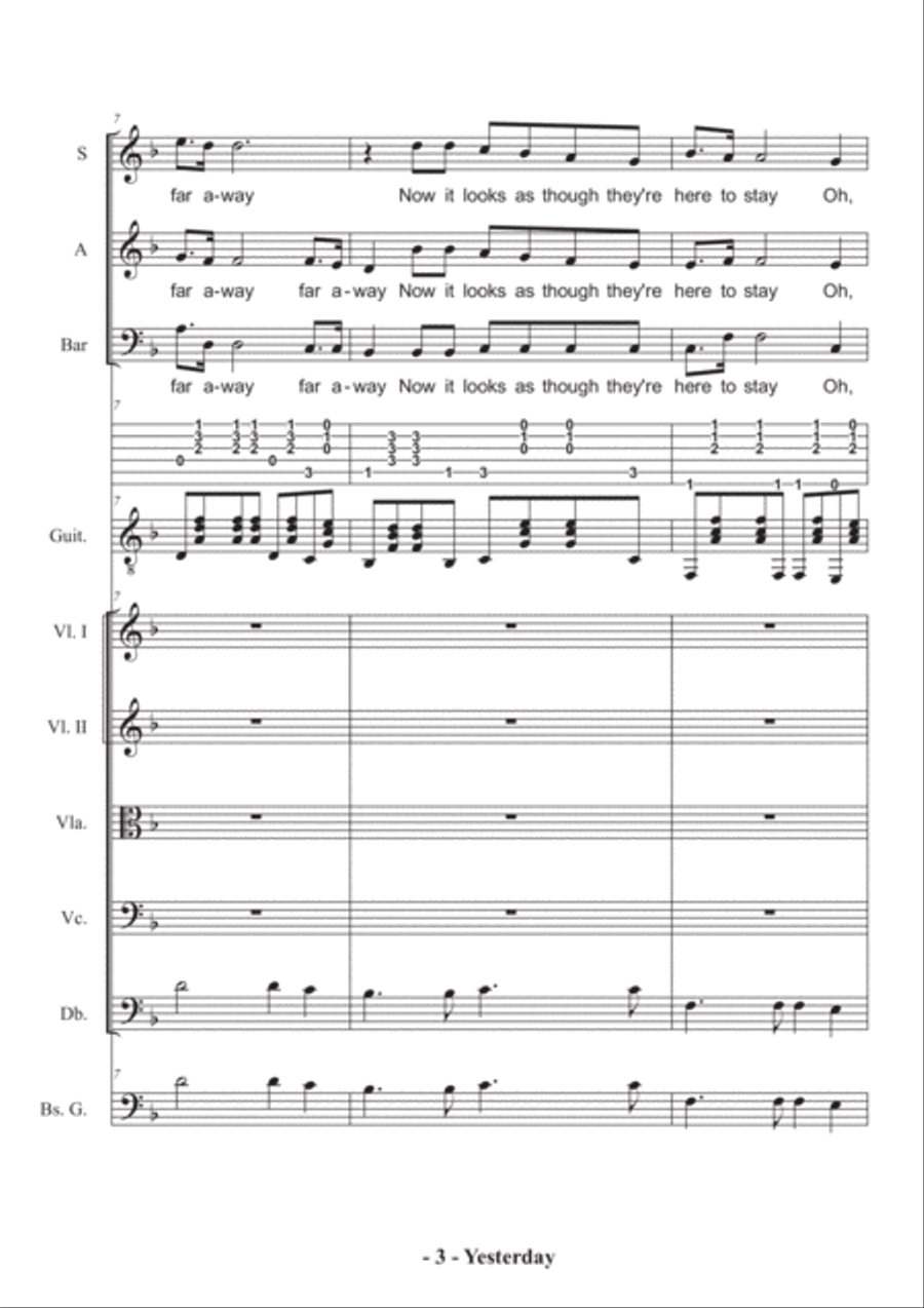 Yesterday Yesterday 3-Part scores gallery preview page 3