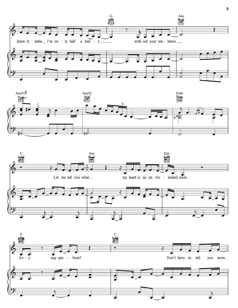 Your Embrace Your Embrace Piano, Vocal, Guitar scores gallery preview page 3
