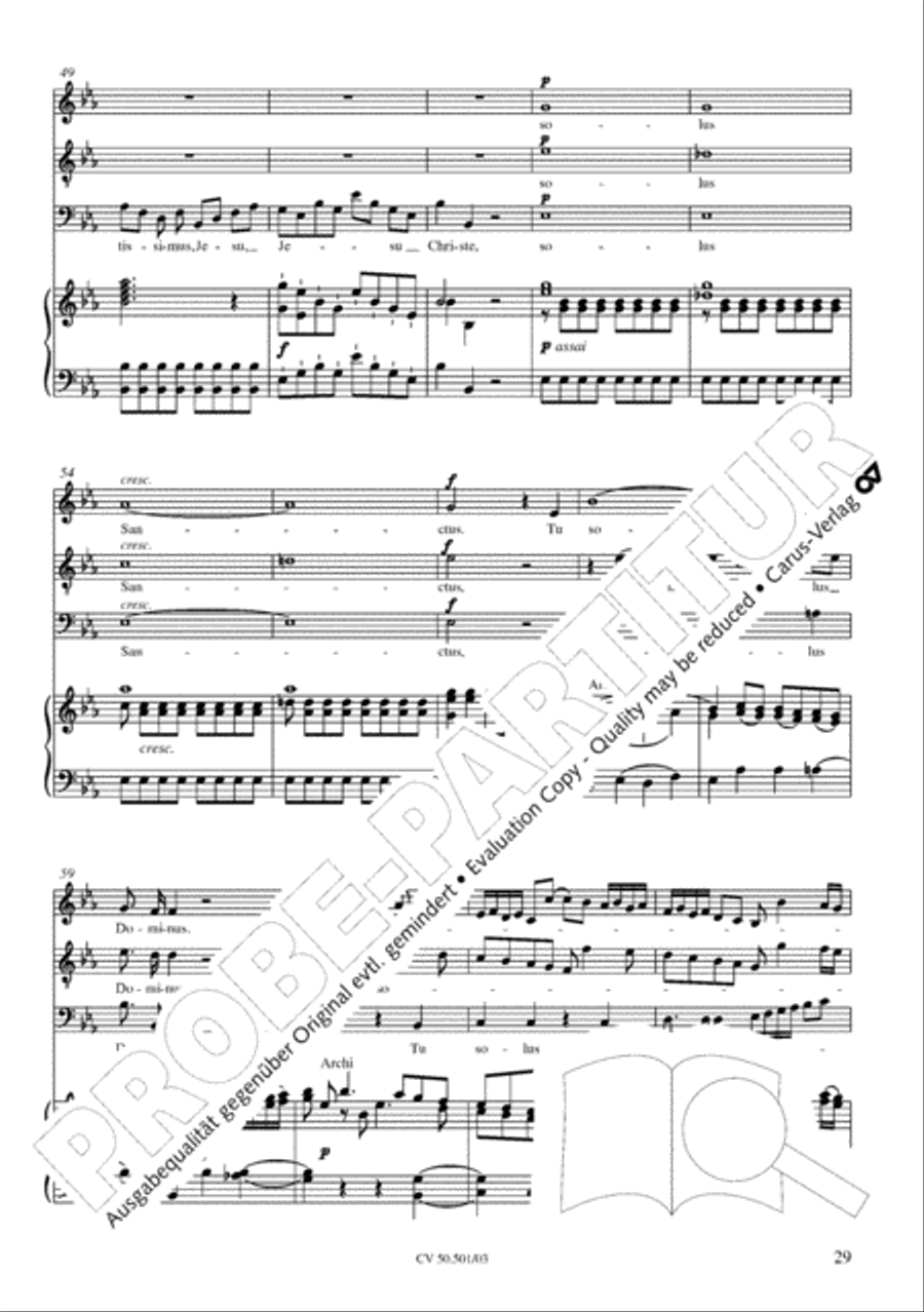 Mass in C Major 4-Part scores gallery preview page 30