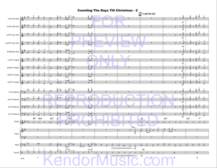 Counting The Days Till Christmas (Full Score) Jazz Ensemble scores gallery preview page 3