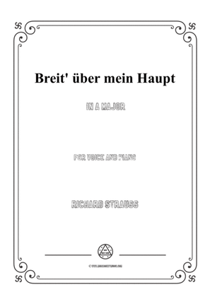 Richard Strauss-Breit' über mein Haupt in A Major,for Voice and Piano
