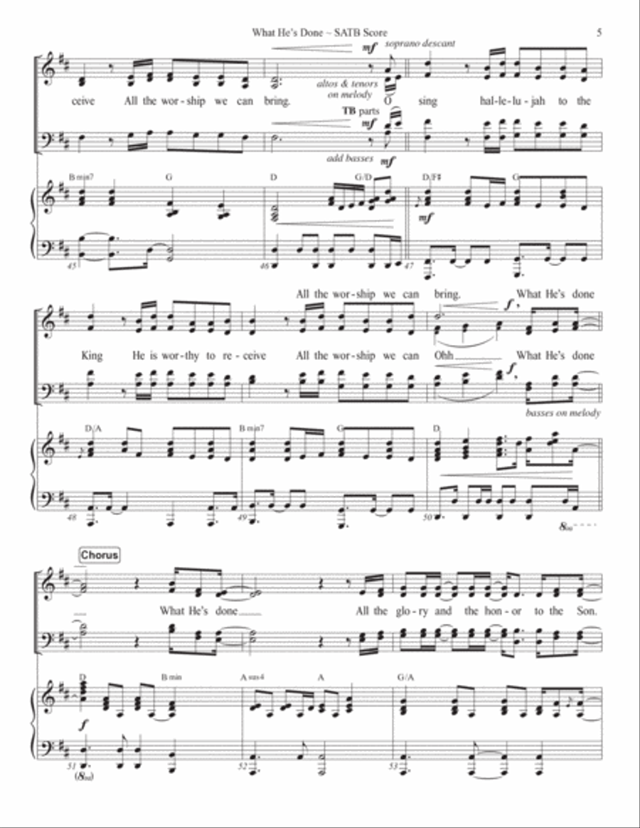What He's Done 4-Part scores gallery preview page 6