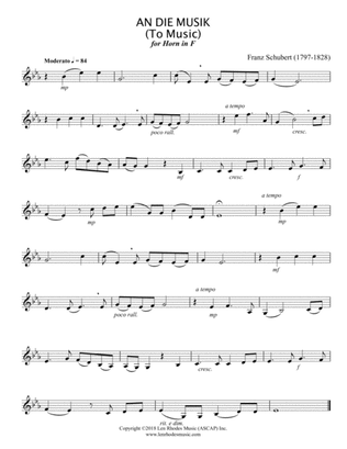 Franz Schubert - "An Die Musik" French Horn solo