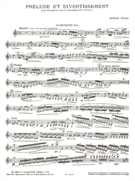 Prelude et Divertissement - Saxophone Mib ou Clarinette Sib et Piano