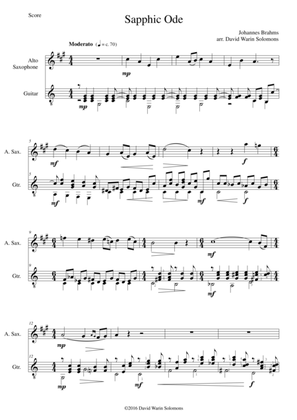 Sapphic Ode for alto saxophone and guitar