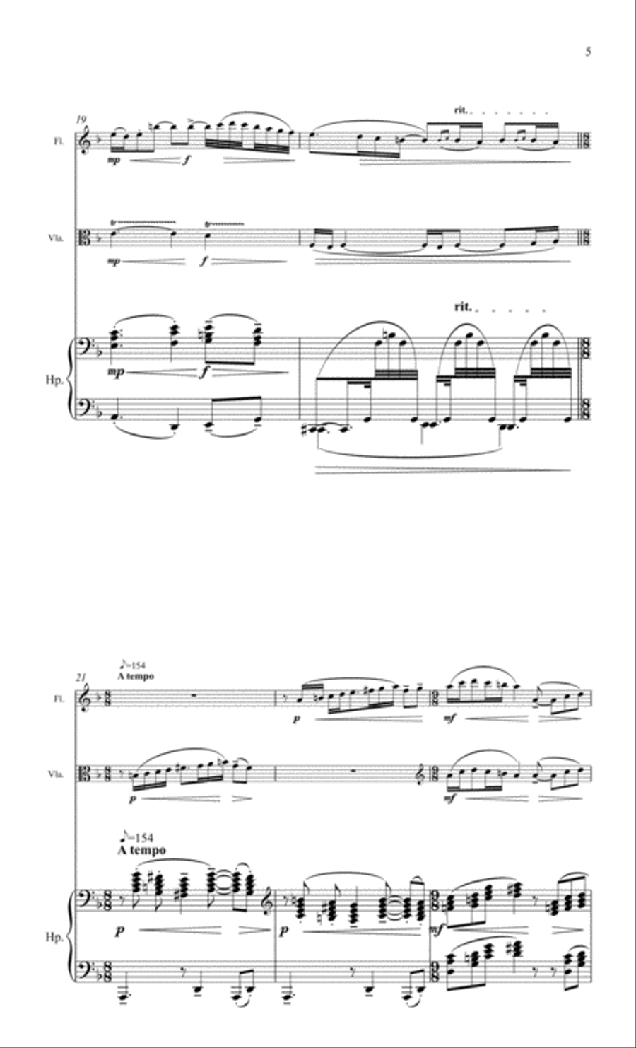 Debussy Trio for Flute, Viola & Harp Small Ensemble scores gallery preview page 6