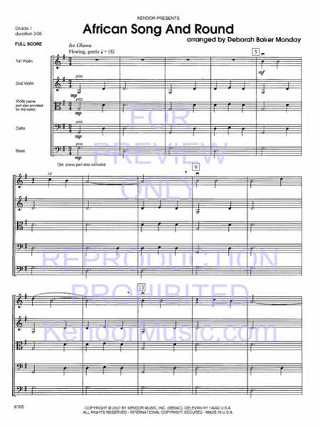 African Song And Round (Full Score)