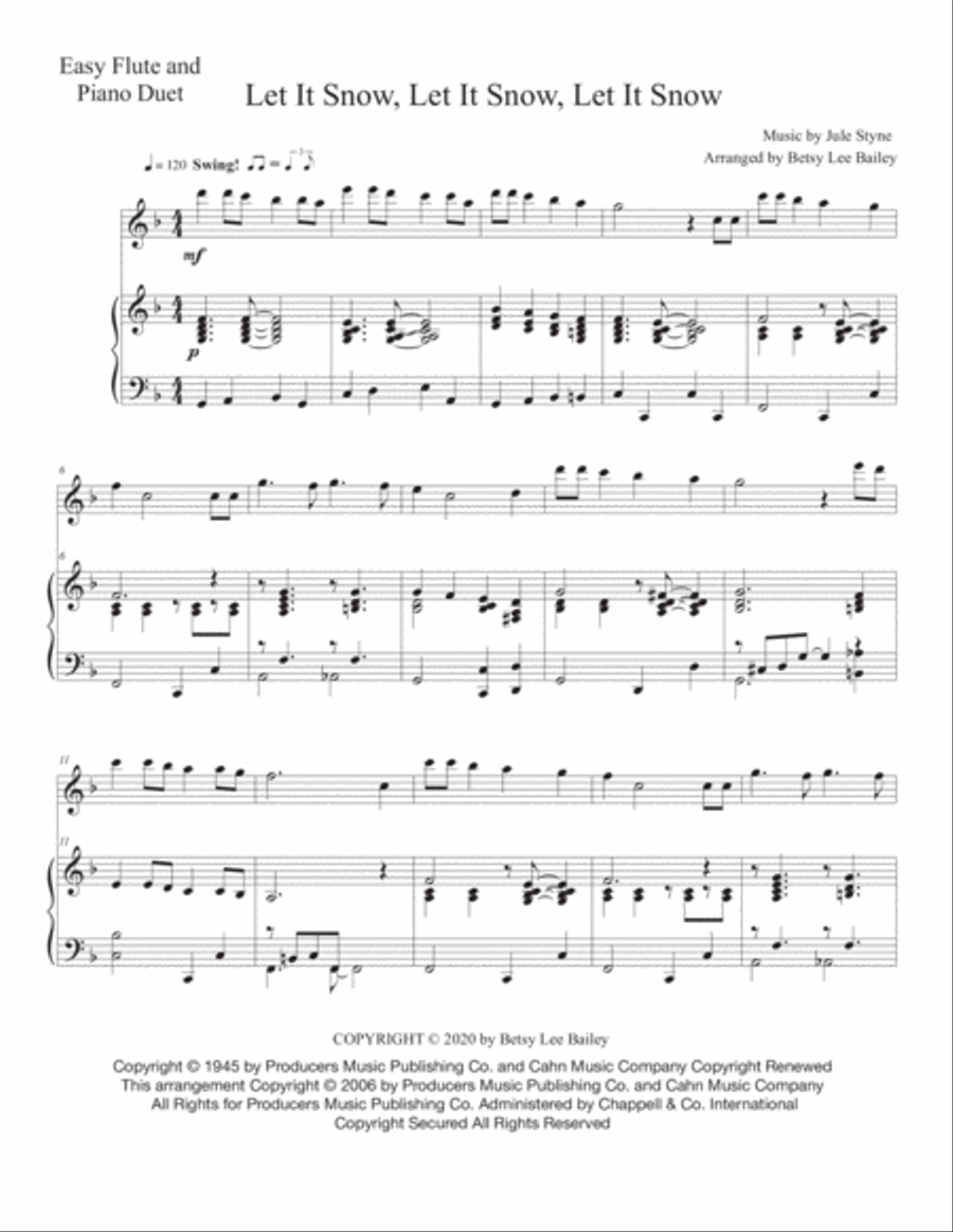 Let It Snow! Let It Snow! Let It Snow! Flute Solo scores gallery preview page 1