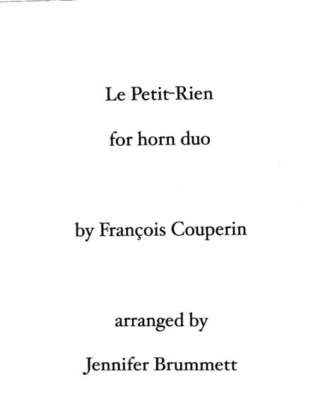 Le Petit-Rien by Couperin for horn duo