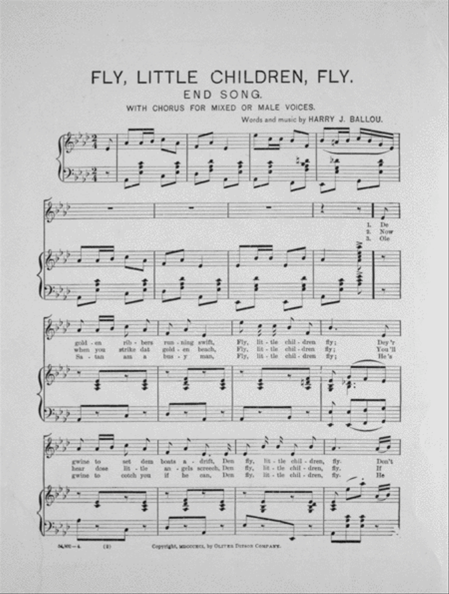Fly, Little Children, Fly. End Song Voice scores gallery preview page 2