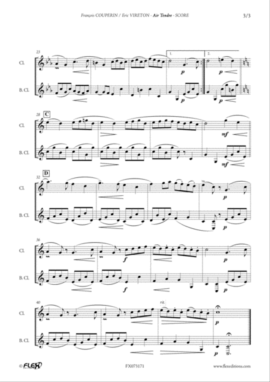 Air Tendre Clarinet Duet scores gallery preview page 3