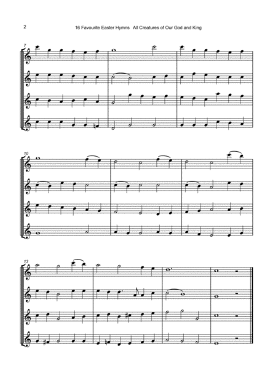 16 Favourite Easter Hymns for Flute Quartet Flute Quartet scores gallery preview page 3