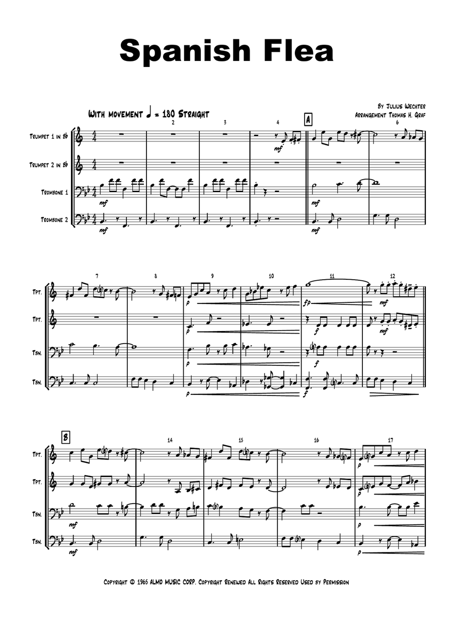 Spanish Flea Brass Ensemble scores gallery preview page 1