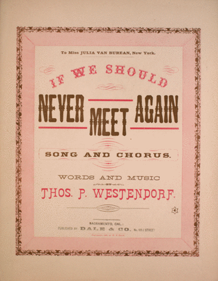 If We Should Never Meet Again. Song and Chorus
