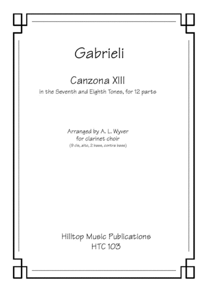 Canzona XIII arr. clarinet choir image number null