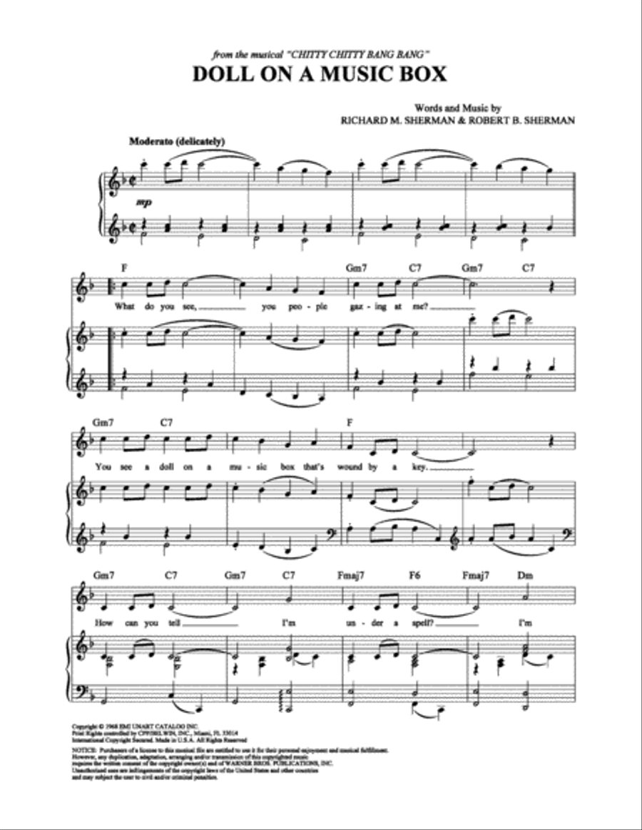 Doll on a Music Box Doll on a Music Box Piano, Vocal, Guitar scores gallery preview page 1