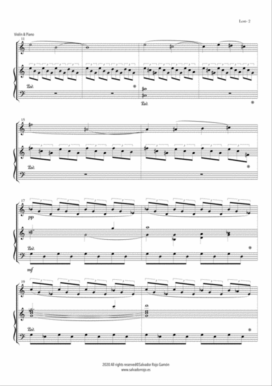 Lost for Violin and Piano Violin scores gallery preview page 2