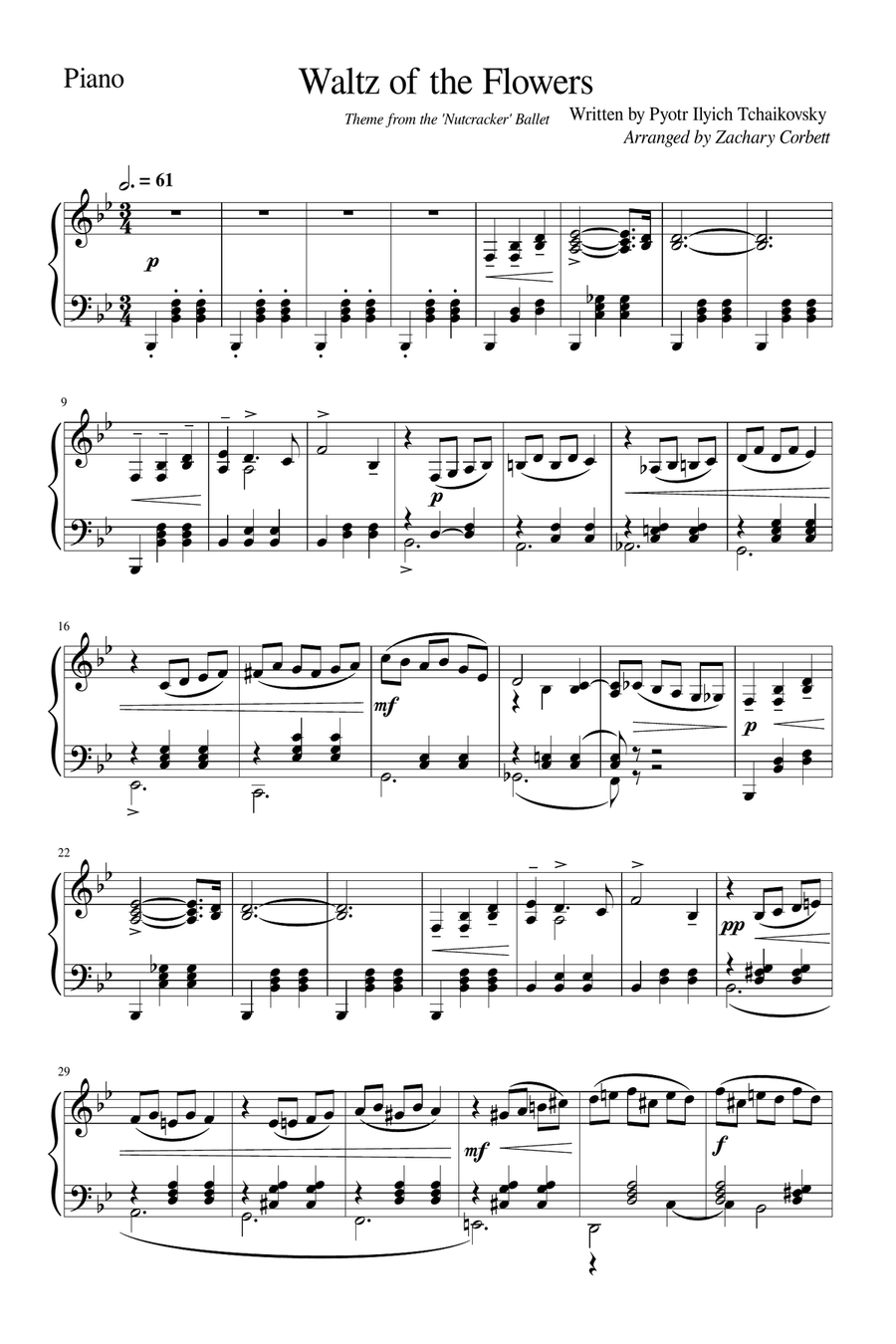 Waltz of the Flowers Violin Solo scores gallery preview page 2