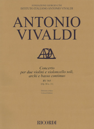 Book cover for Concerto D Minor, RV 565, Op. III, No. 11