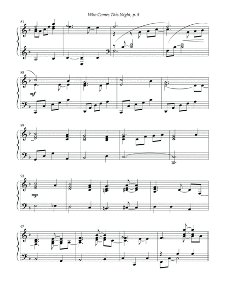 Who Comes This Night Piano Solo scores gallery preview page 6