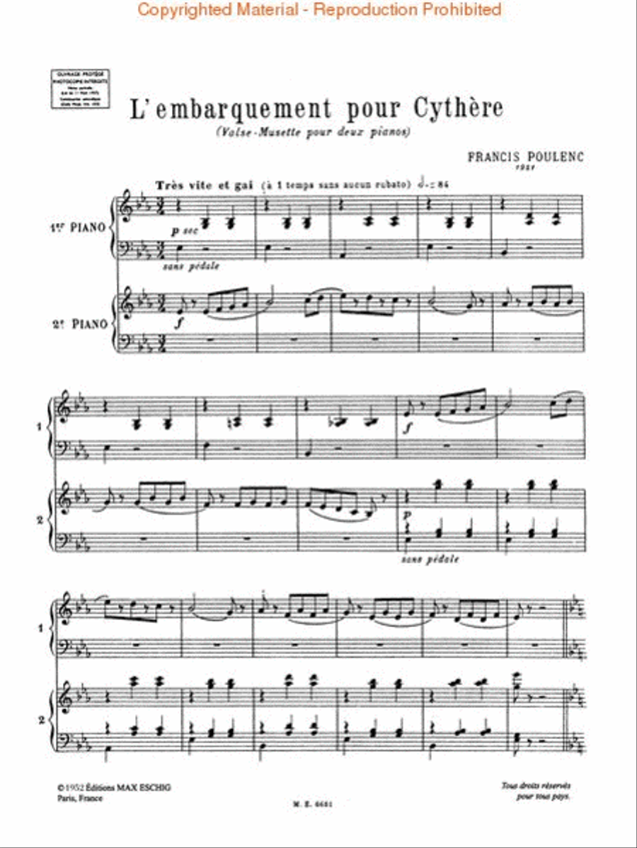 L'Embarquement pour Cythère (set) Piano Duet scores gallery preview page 3
