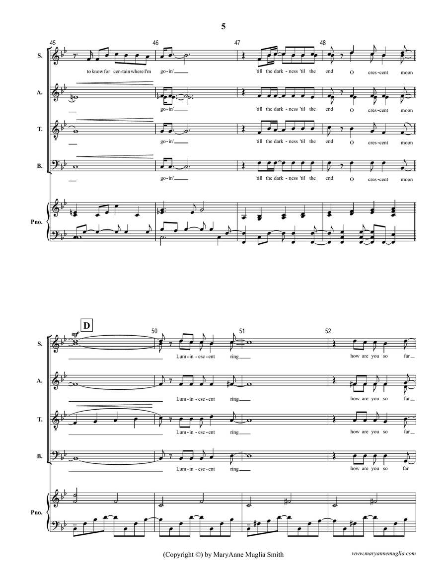 Crescent Moon 4-Part scores gallery preview page 5