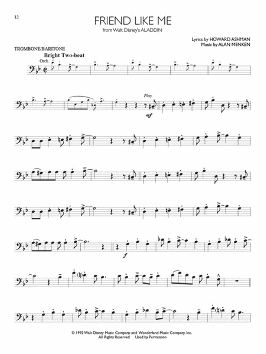 Disney Solos - Trombone Or Baritone Horn image number null