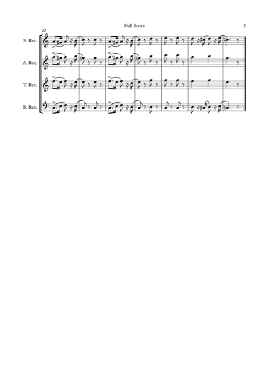 March of the Wooden Soldiers for Recorder Quartet Small Ensemble scores gallery preview page 4