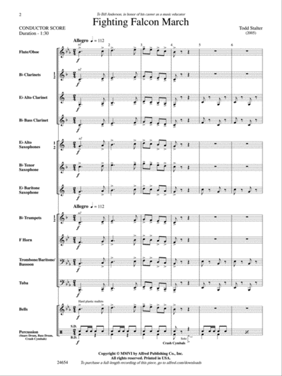 Fighting Falcon March Concert Band scores gallery preview page 2