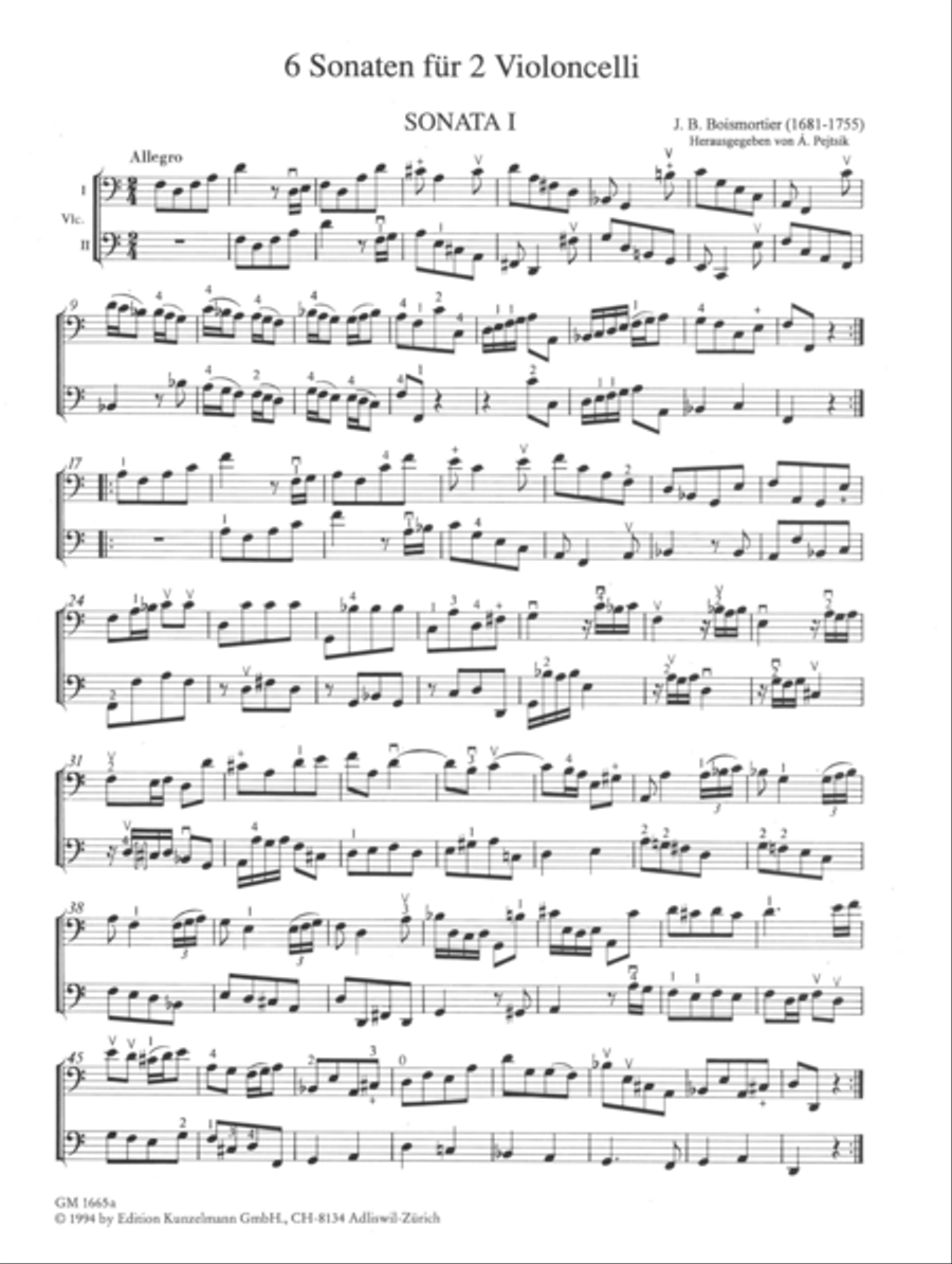 6 Sonatas for 2 celli Performance Score scores gallery preview page 2
