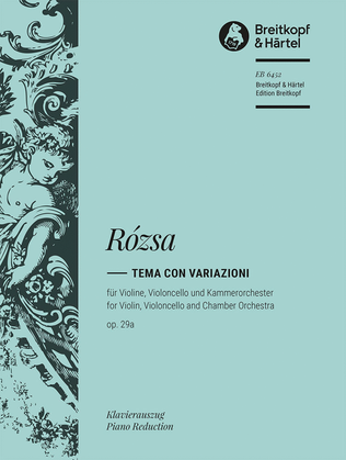Book cover for Tema con variazioni Op. 29A