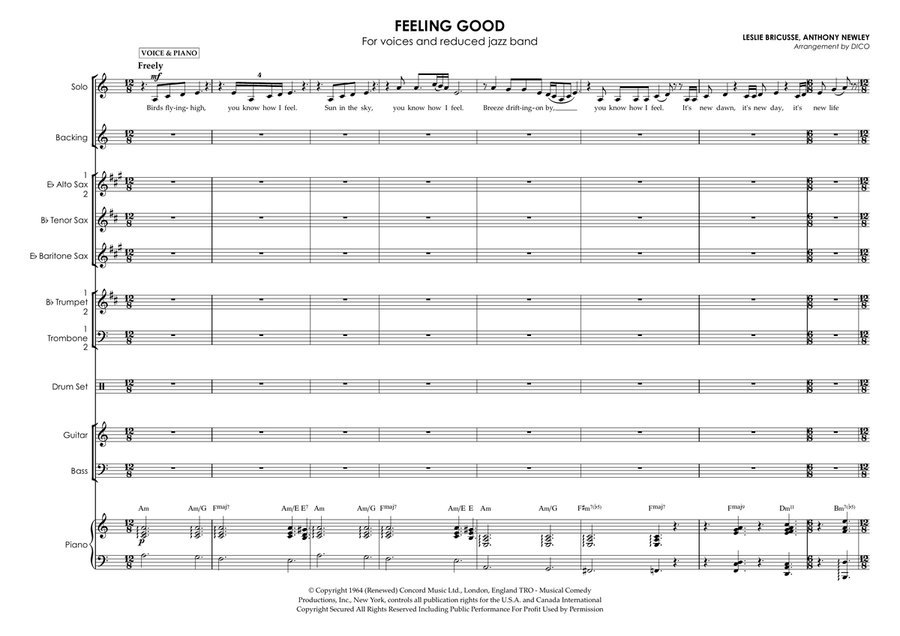 Feeling Good - Score Only Jazz Ensemble scores gallery preview page 4