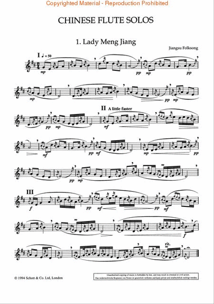 Chinese Flute Solos Flute Solo scores gallery preview page 2