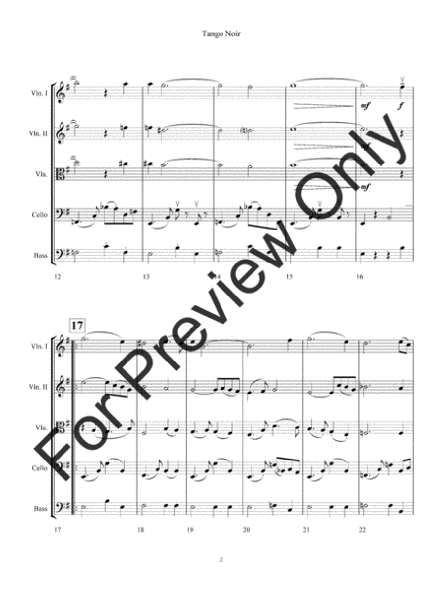 Tango Noir (Score) String Orchestra scores gallery preview page 5