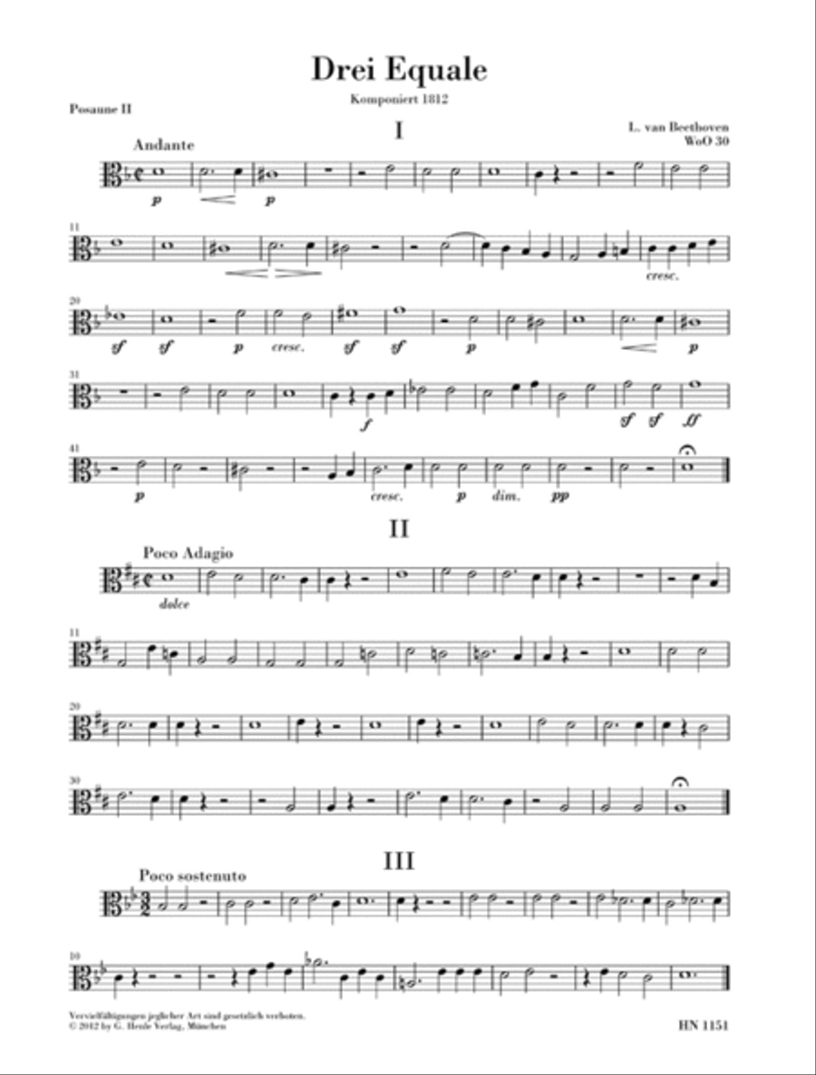 Ludwig van Beethoven – Three Equali, WoO 30 Trombone Quartet scores gallery preview page 4