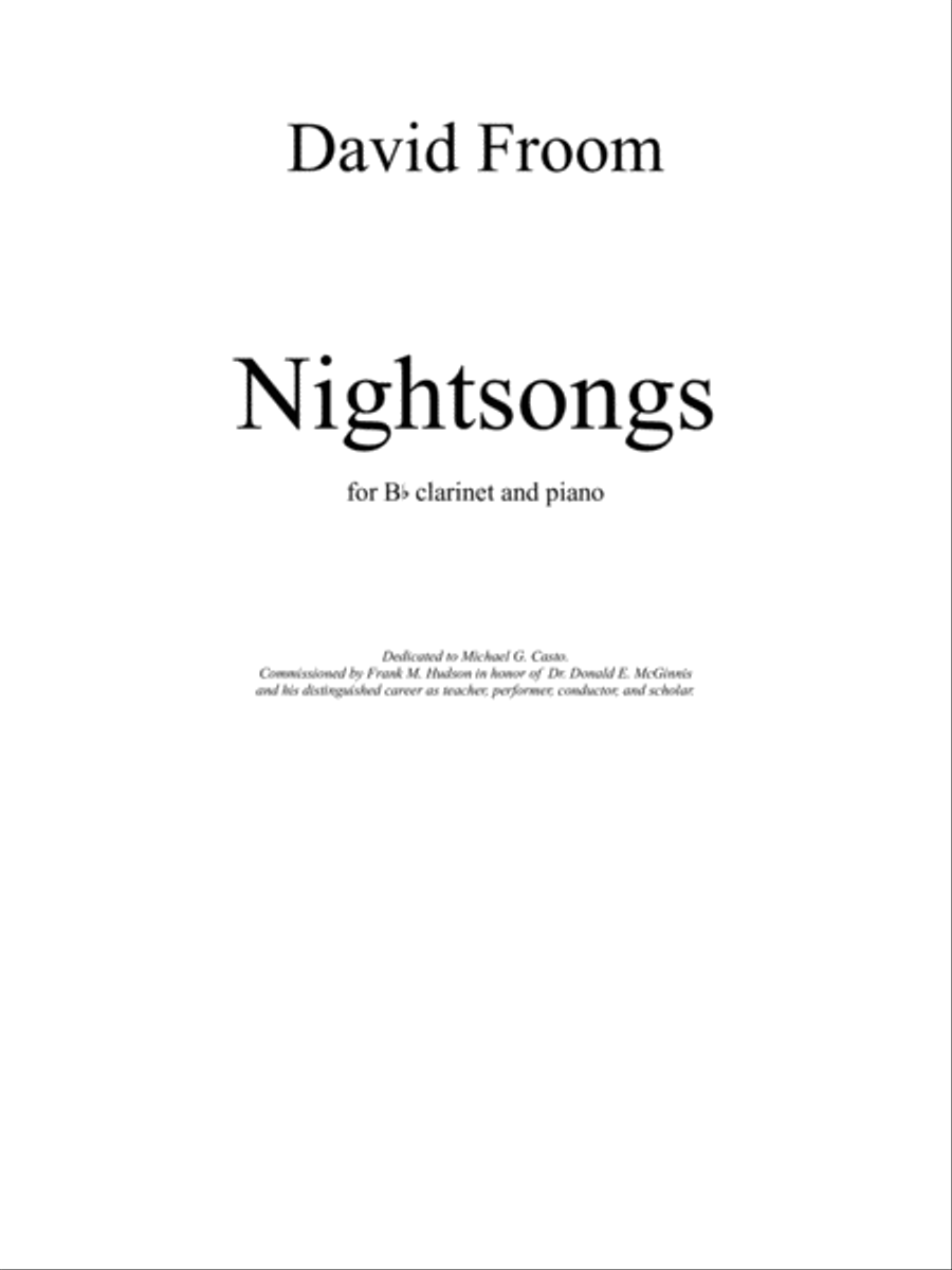 [Froom] Nightsongs Clarinet Solo scores gallery preview page 3