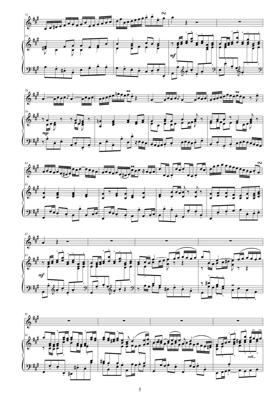 Bach - Oboe Concerto in A major BWV 1055 for Oboe and Piano Piano scores gallery preview page 5