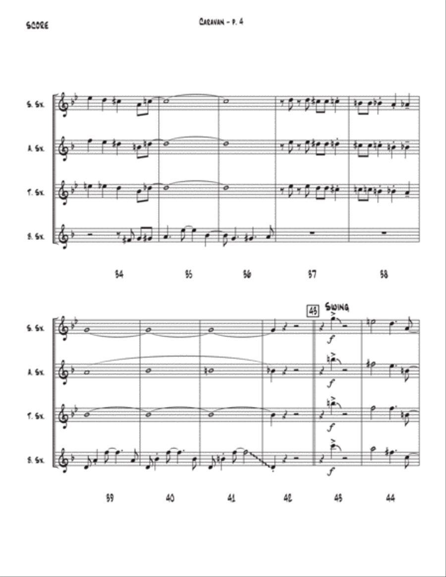 Caravan Saxophone Quartet scores gallery preview page 4