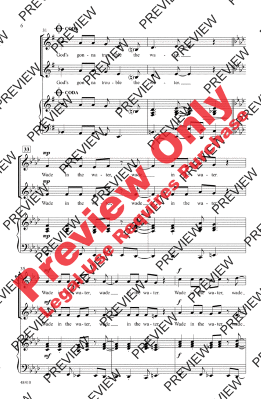 Wade in the Water Wade in the Water 2-Part scores gallery preview page 6