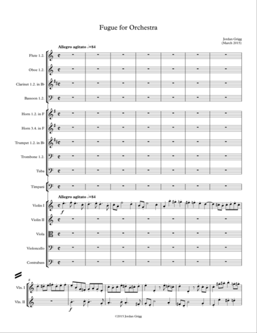 Fugue for Orchestra Small Ensemble scores gallery preview page 1