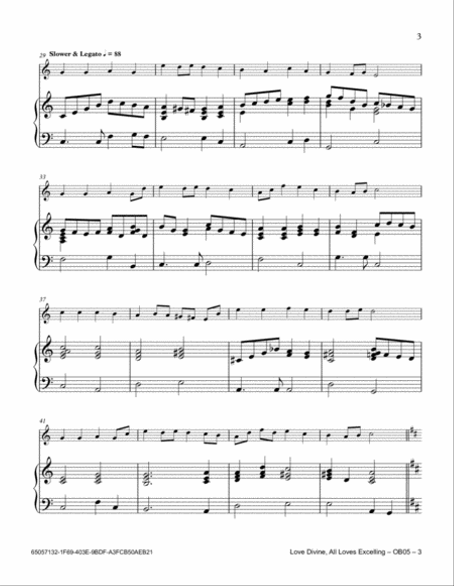 Love Divine, All Loves Excelling Piano scores gallery preview page 3