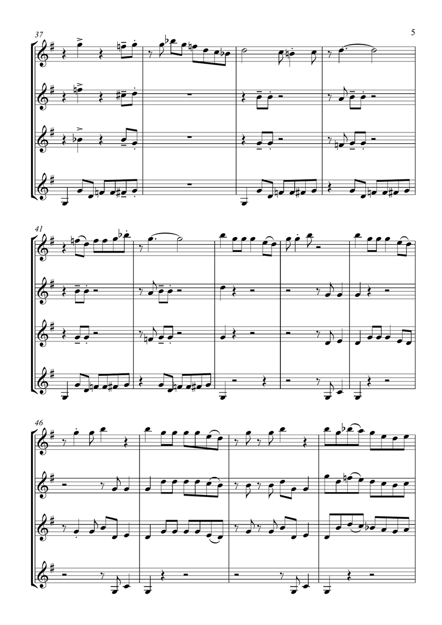 Children Go Where I Send Thee - For Clarinet Quartet Clarinet Quartet scores gallery preview page 5