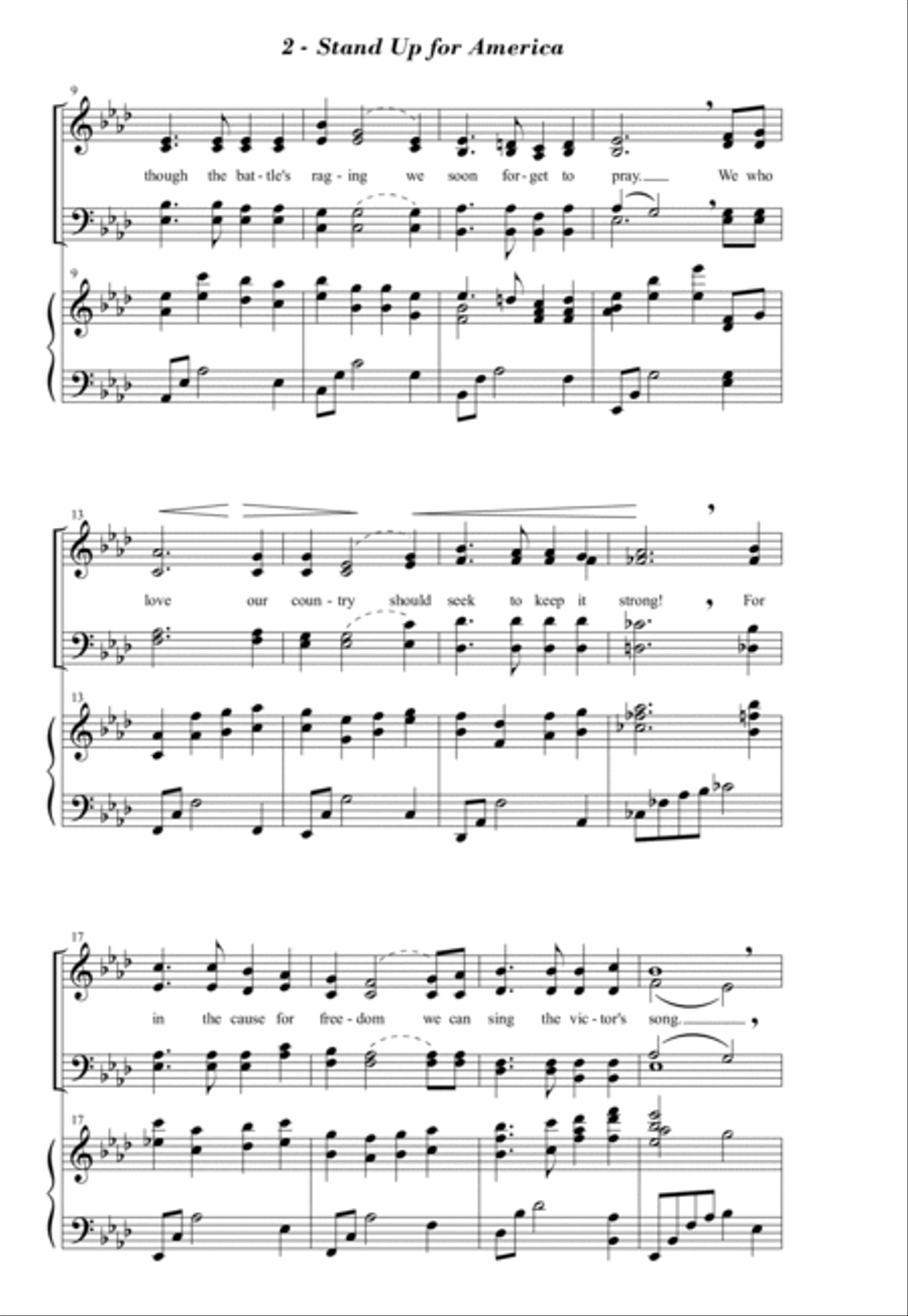 Stand Up for America 4-Part scores gallery preview page 2